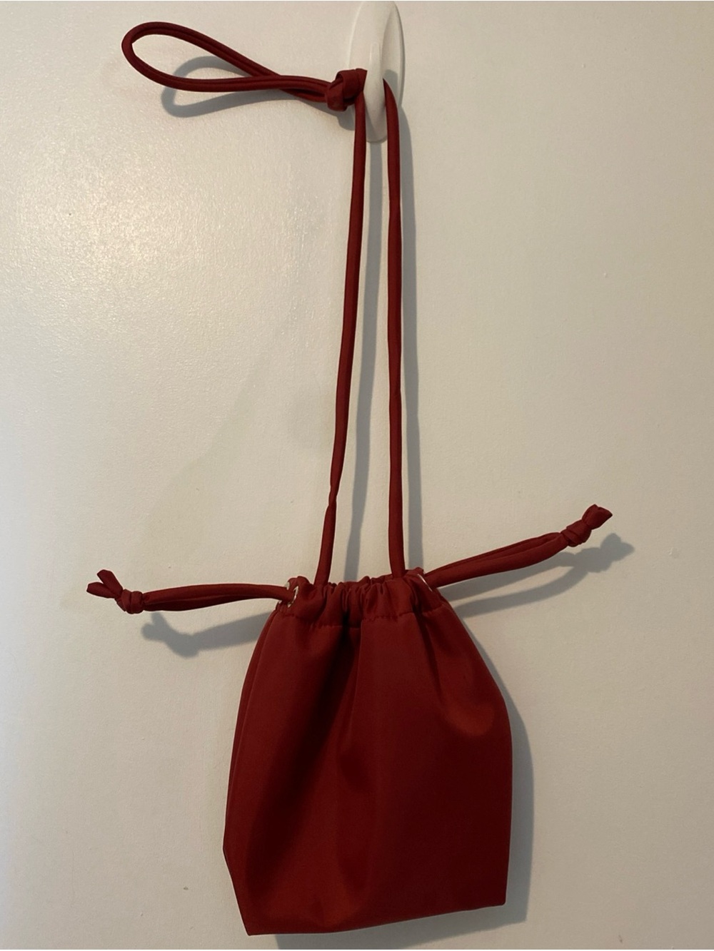 GROOM Paris Red Drawstring Mini Crossbody Bag